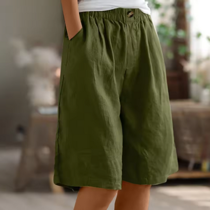 Renee | Linen Look Bermuda Shorts