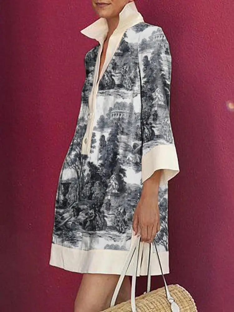 Colette | Toile Print Mini Tunic Dress