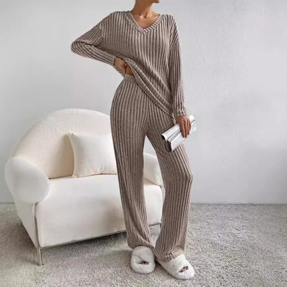 Esmae | Ribbed Knit Top and Trouser Set