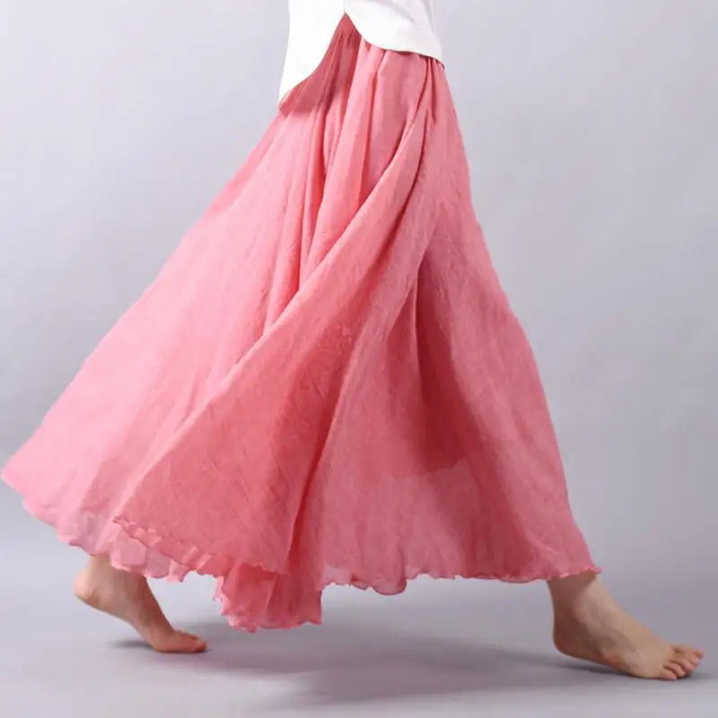 Lunara | Flowy Linen Maxi Skirt