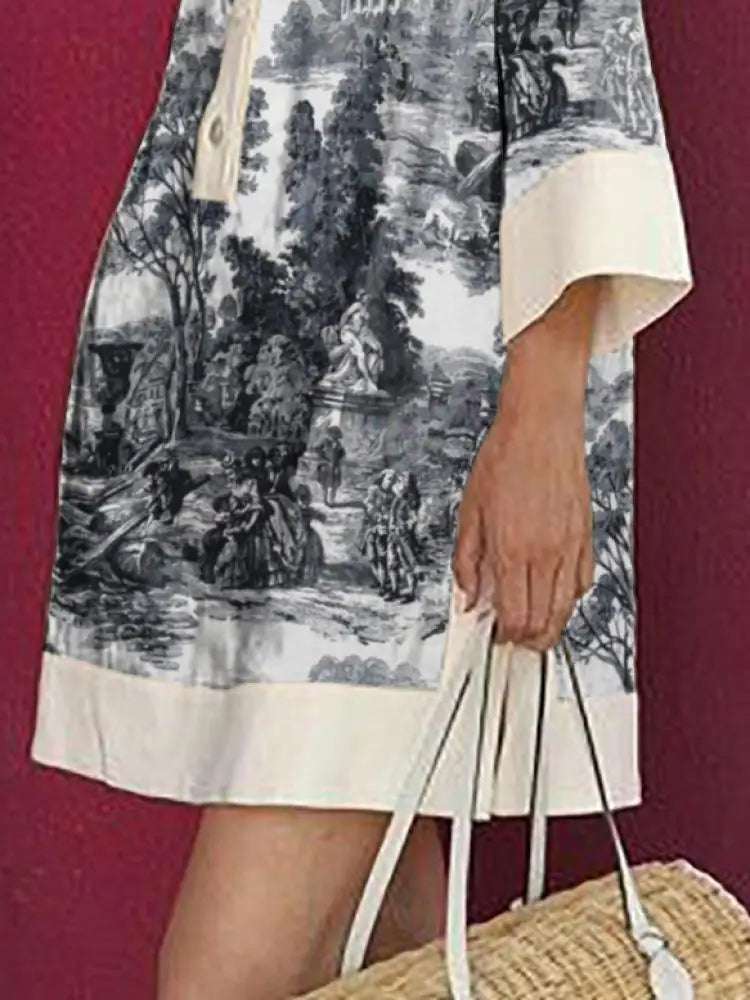 Colette | Toile Print Mini Tunic Dress