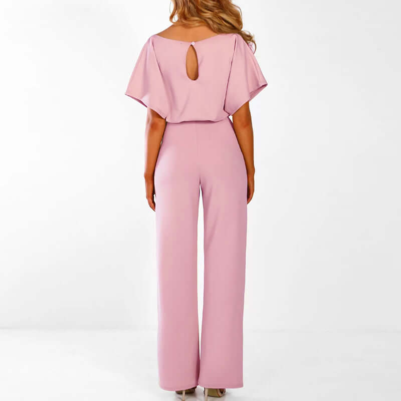 Serelle | Draped Batwing Wide-Leg Jumpsuit