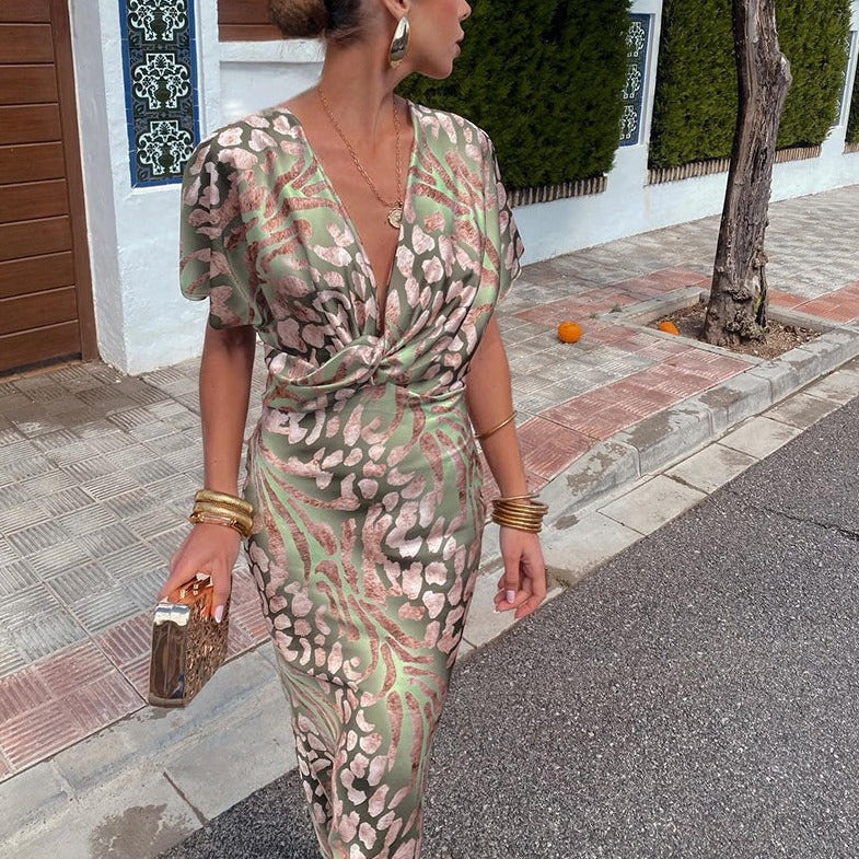 Calista | Satin Maxi Wedding Guest Dress