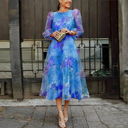 Eloisa | Floral Long Sleeve Wedding Guest Midi Dress