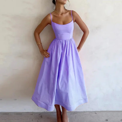 Filomena | Scoop Neck Strappy Wedding Guest Maxi Dress