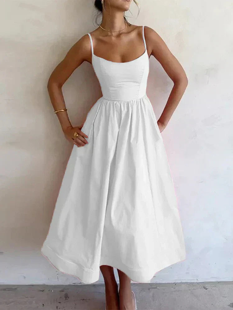 Filomena | Scoop Neck Strappy Wedding Guest Maxi Dress