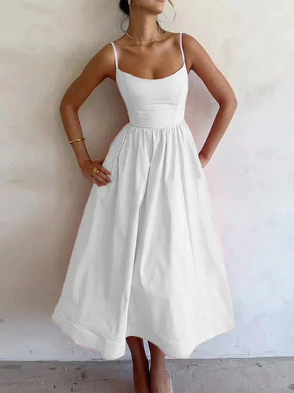 Filomena | Scoop Neck Strappy Wedding Guest Maxi Dress