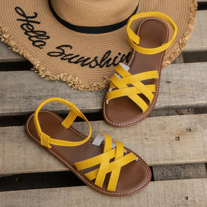 Petra | Crisscross Strap Slip-On Sandals