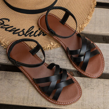 Petra | Crisscross Strap Slip-On Sandals
