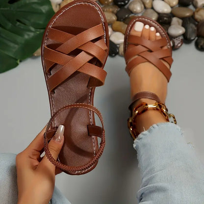 Petra | Crisscross Strap Slip-On Sandals