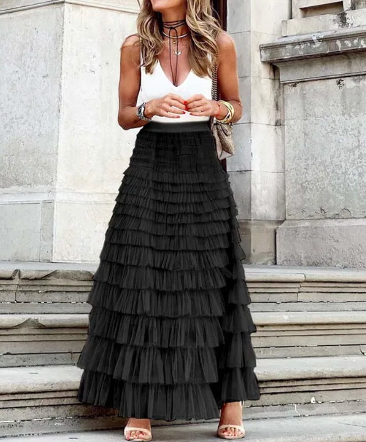 Amalia | Layered Tulle Maxi Skirt