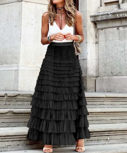 Amalia | Layered Tulle Maxi Skirt