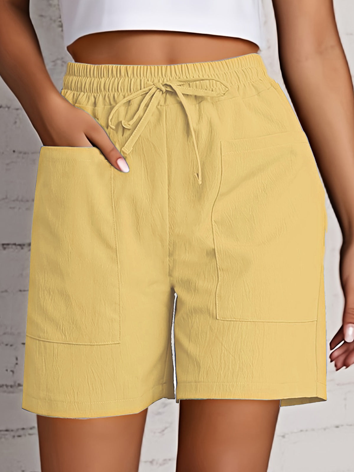 Birdie | Ruffle Hem Drawstring Shorts