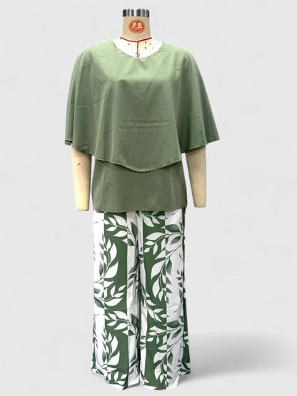 Sabella | Crew Neck Top & Printed Pants Set