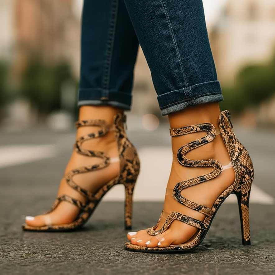 Elara | Sculpted Ankle Wrap Heels