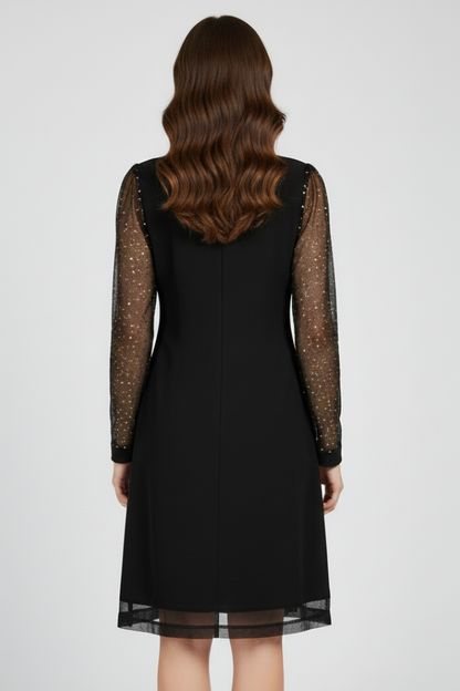 Emmeline | Sequin Sleeve V-Neck Cocktail Dress