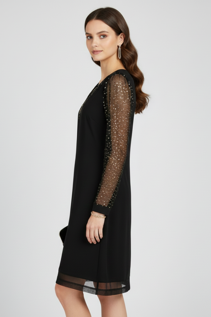 Emmeline | Sequin Sleeve V-Neck Cocktail Dress