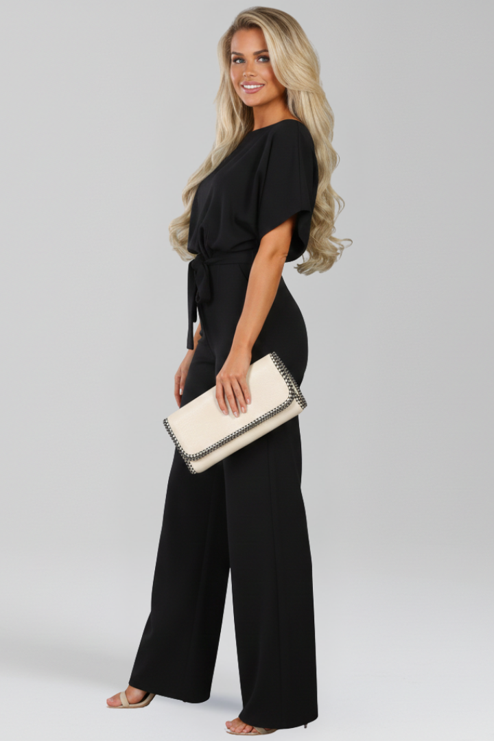 Danielle | Tie Belt Wide Leg Jumpsuit
