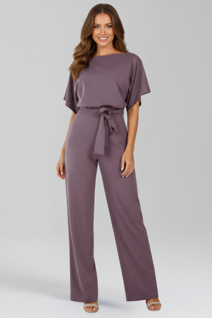 Danielle | Tie Belt Wide Leg Jumpsuit