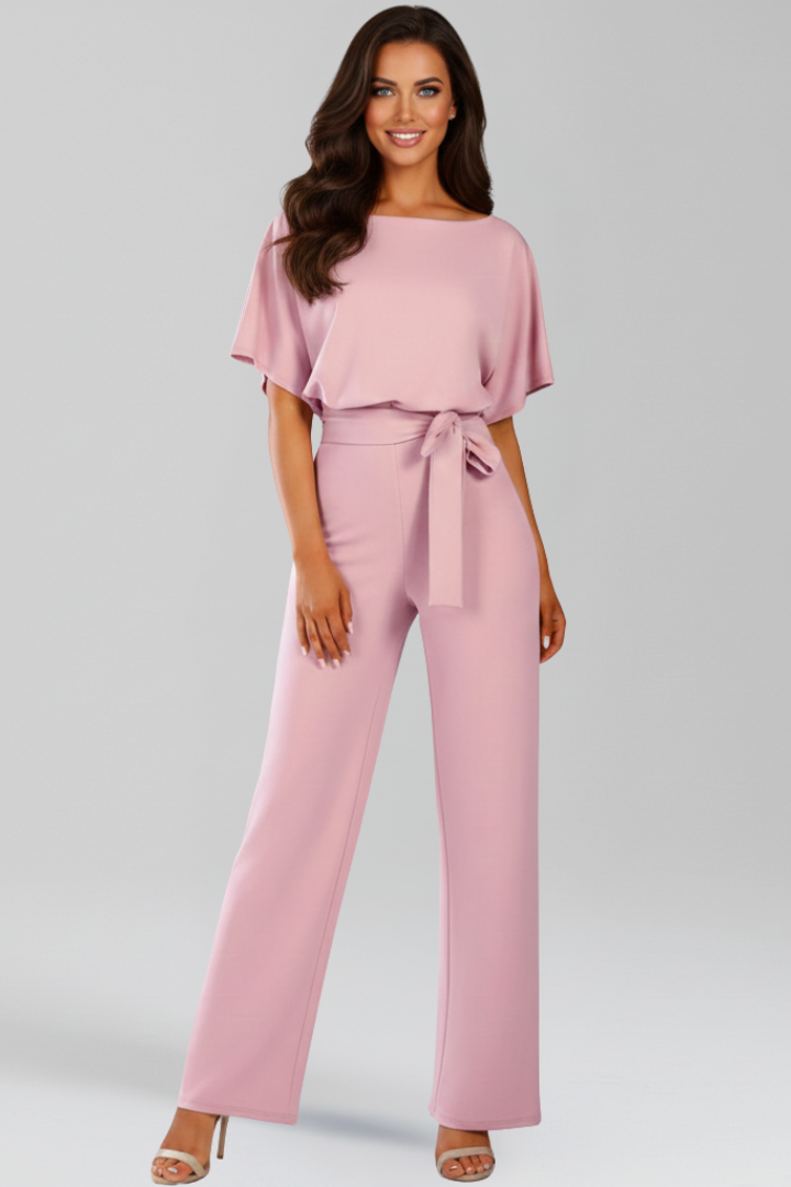 Danielle | Tie Belt Wide Leg Jumpsuit