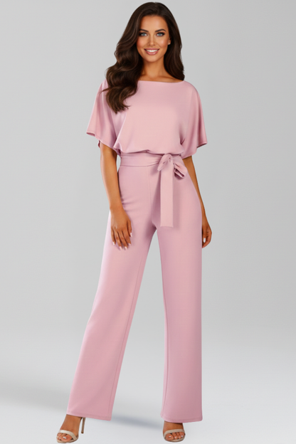 Danielle | Tie Belt Wide Leg Jumpsuit