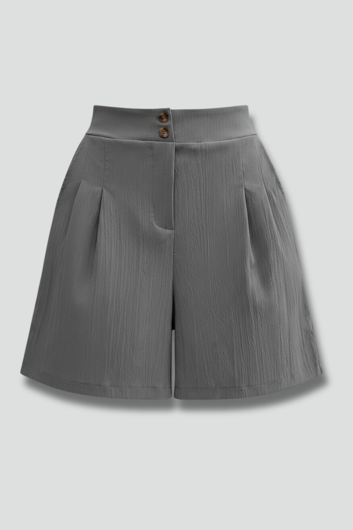 Giselle | Pleated High-Waist Wide-Leg Shorts