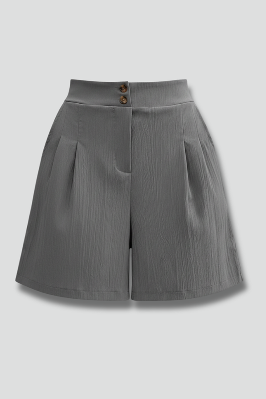 Giselle | Pleated High-Waist Wide-Leg Shorts