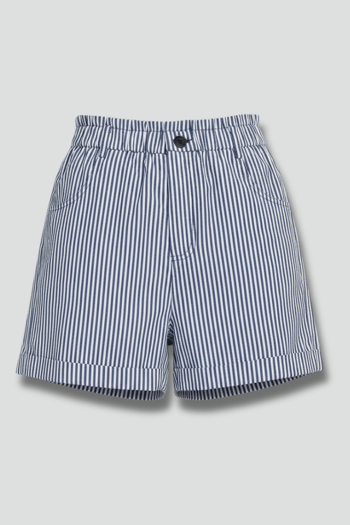 Marcelline | Striped High-Waist Tailored Shorts