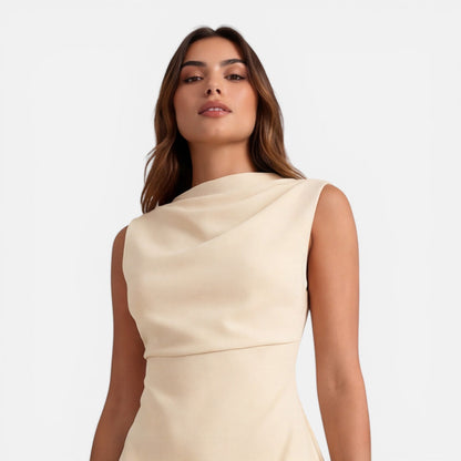 Félicie | Draped Neck Sleeveless Mini Dress