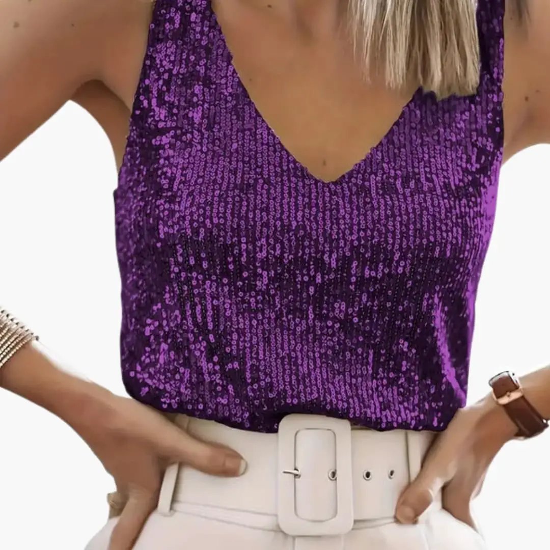 Romane | Sequin V-Neck Camisole Top