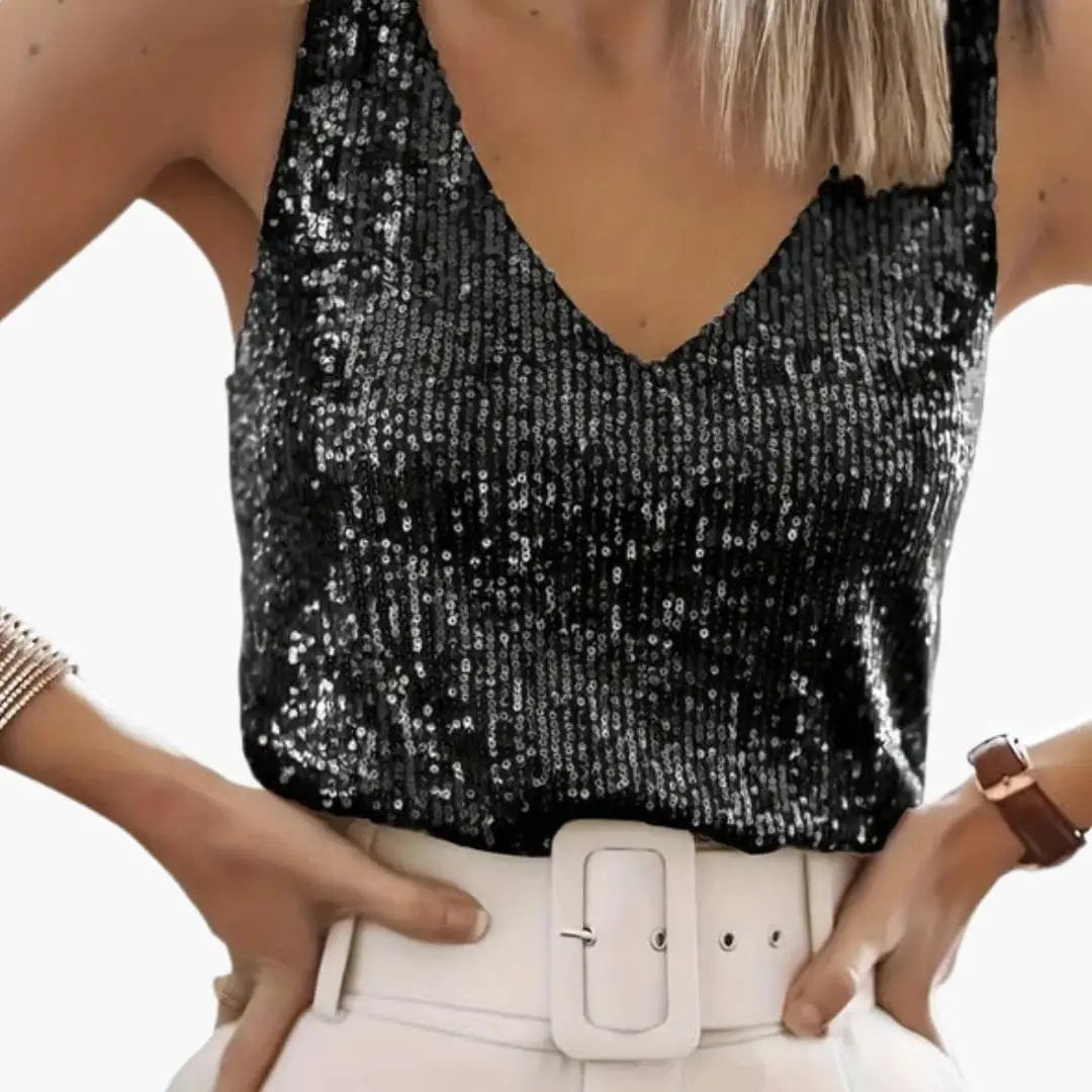 Romane | Sequin V-Neck Camisole Top