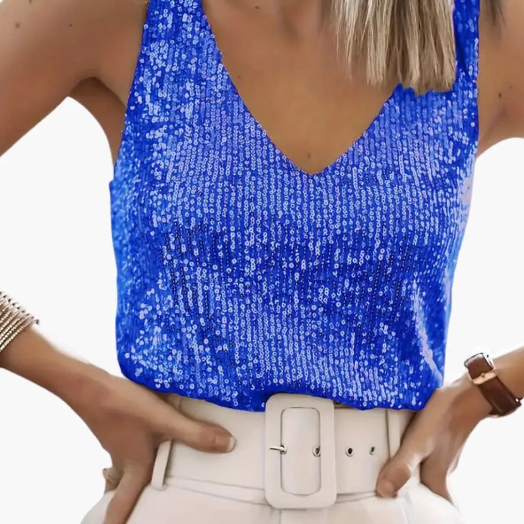 Romane | Sequin V-Neck Camisole Top
