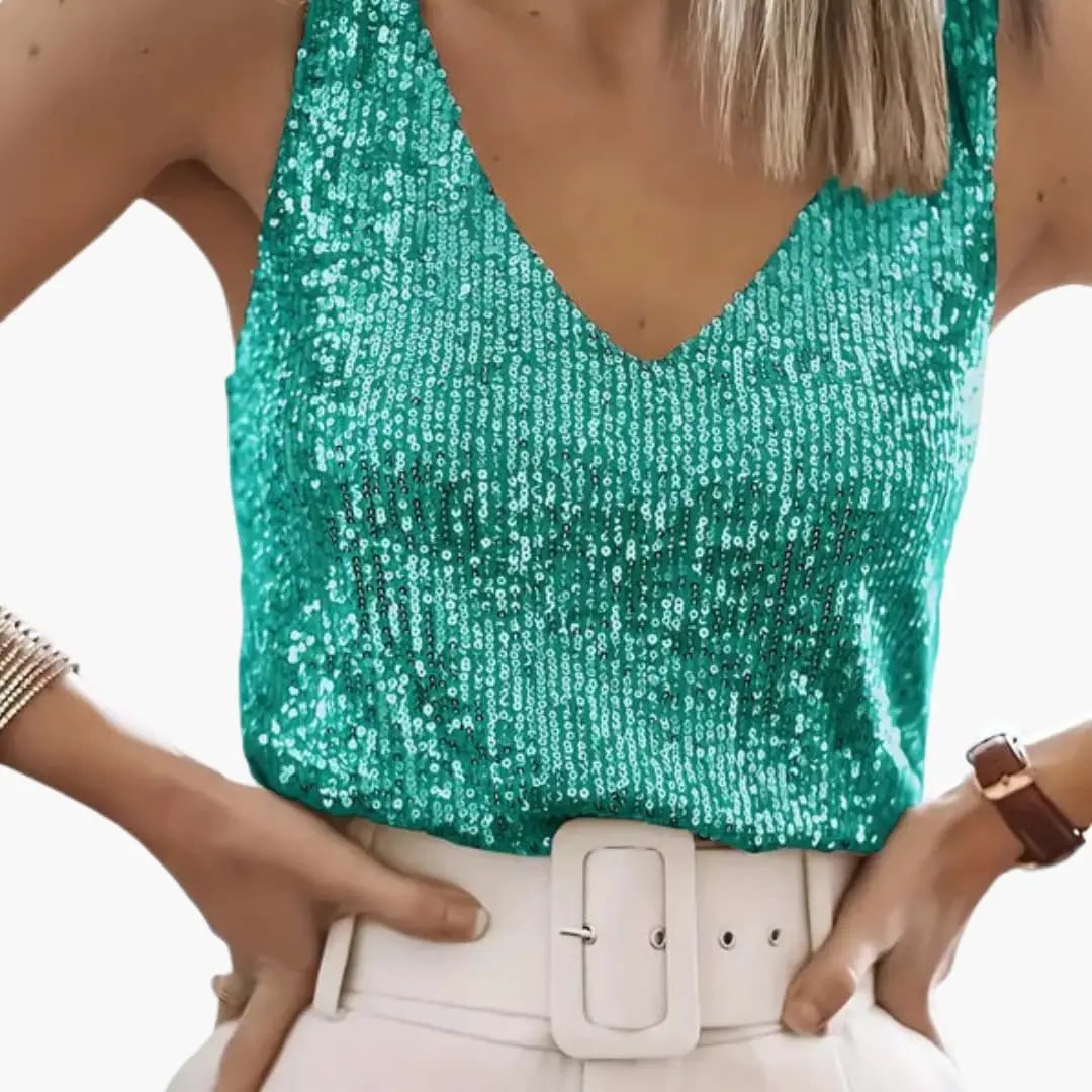 Romane | Sequin V-Neck Camisole Top