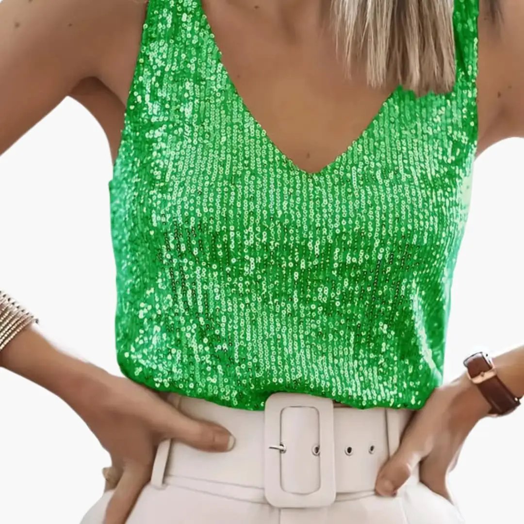 Romane | Sequin V-Neck Camisole Top