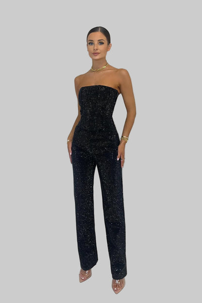 Stellaire | Strapless Sequin Top & Trouser Set