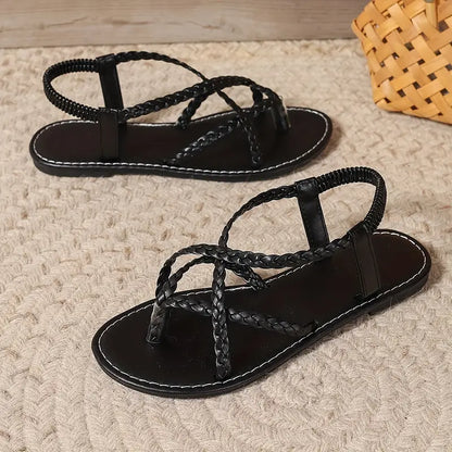 Saoirse | Braided Strap Flat Sandals
