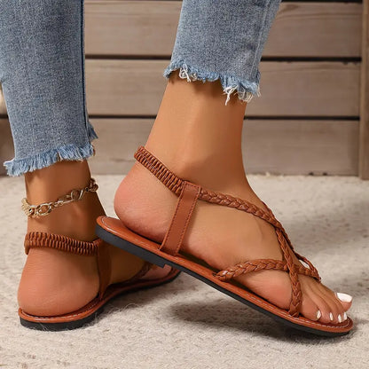 Saoirse | Braided Strap Flat Sandals