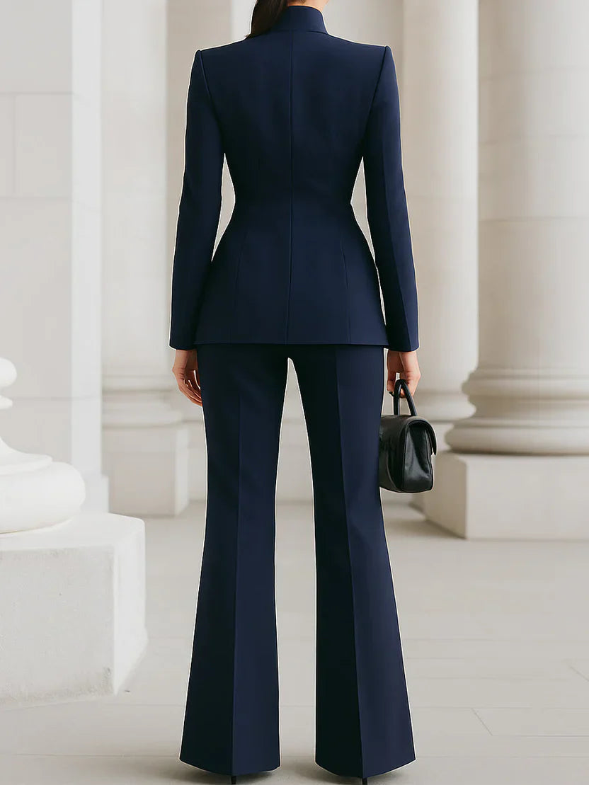 Solange | Longline Blazer & Flared Pants Suit