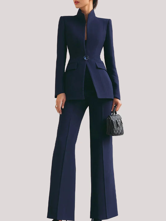 Solange | Longline Blazer & Flared Pants Suit