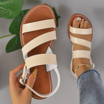 Selena | Three Strap Flat Sandals
