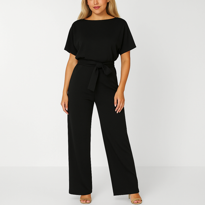 Maren | Tie Waist Short Sleeve Jumpsuit
