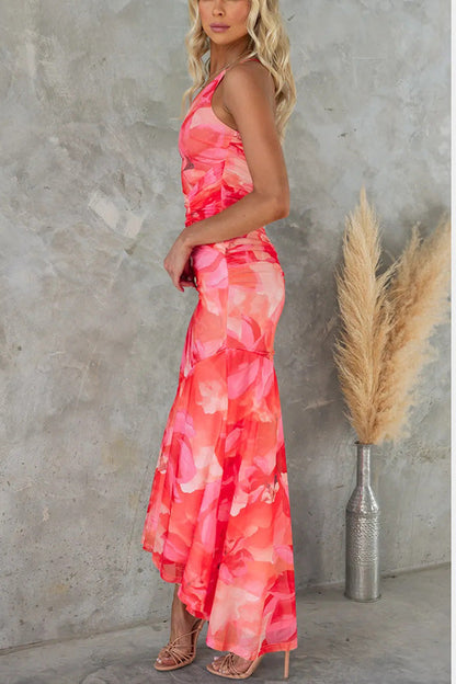 Marisa | One-Shoulder Floral Midi Dress