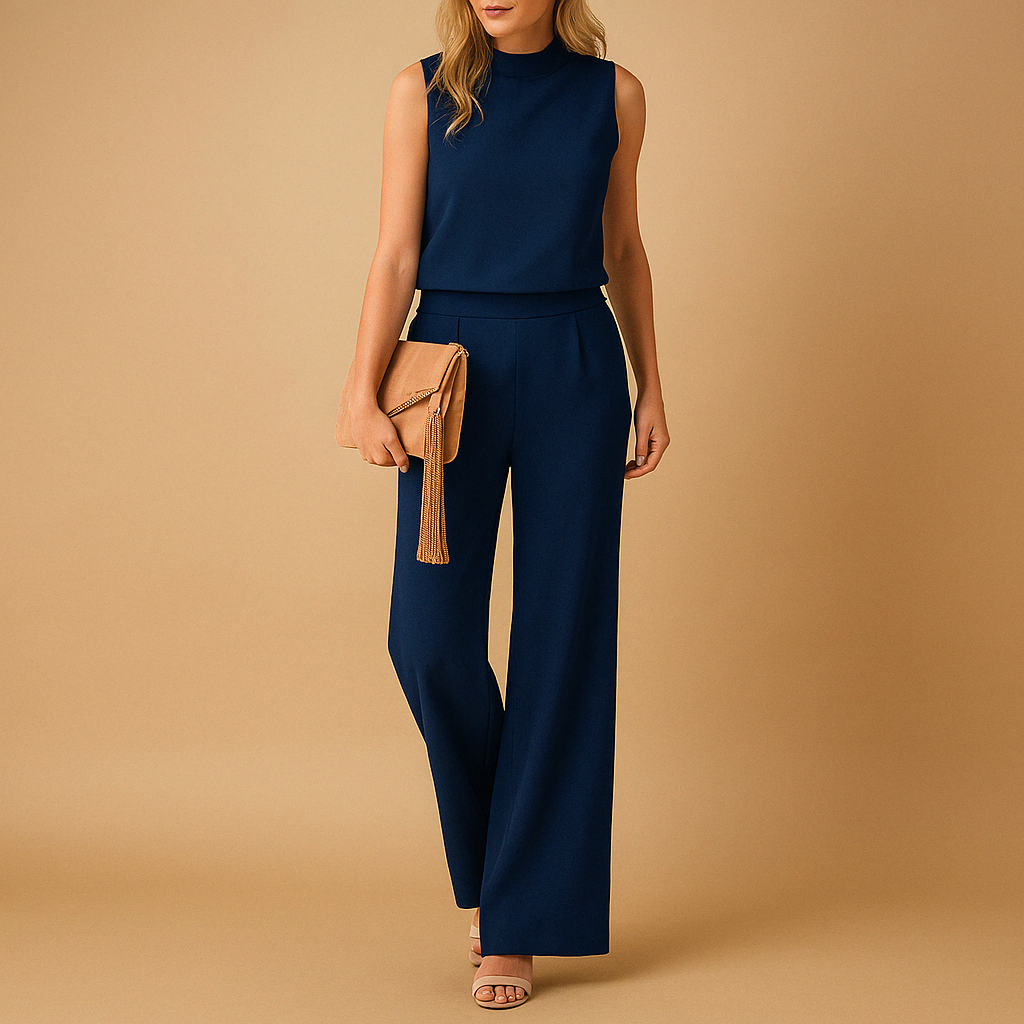 Mila | Round Neck Wide Leg Jumpsuit