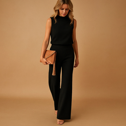 Mila | Round Neck Wide Leg Jumpsuit