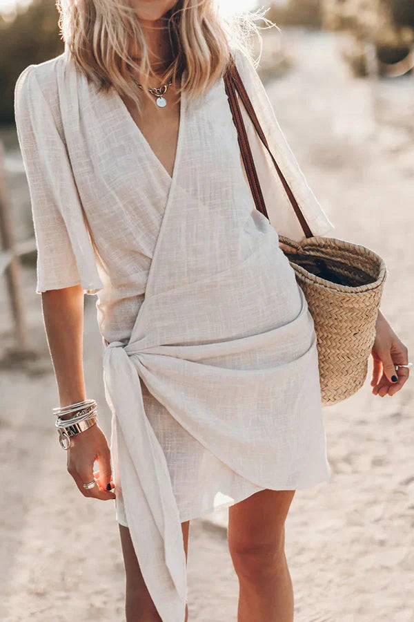 Camila | Wrap Mini Dress with Tie Waist