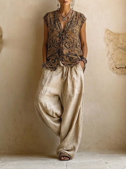 Nala Vine | Three-Piece Top, Trouser & Cardigan Set