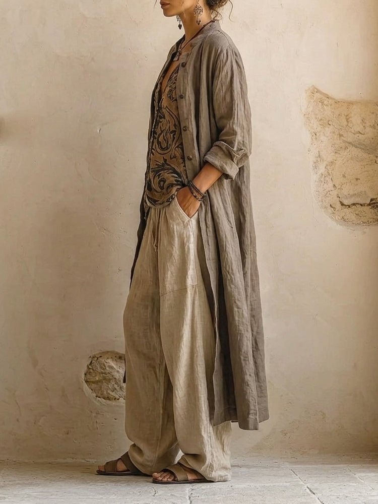 Nala Vine | Three-Piece Top, Trouser & Cardigan Set
