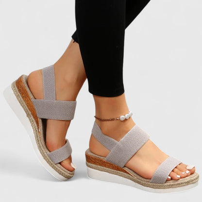 Merielle | Stretch Strap Wedge Sandals