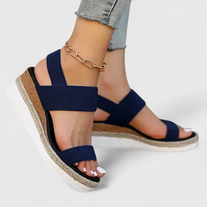 Merielle | Stretch Strap Wedge Sandals