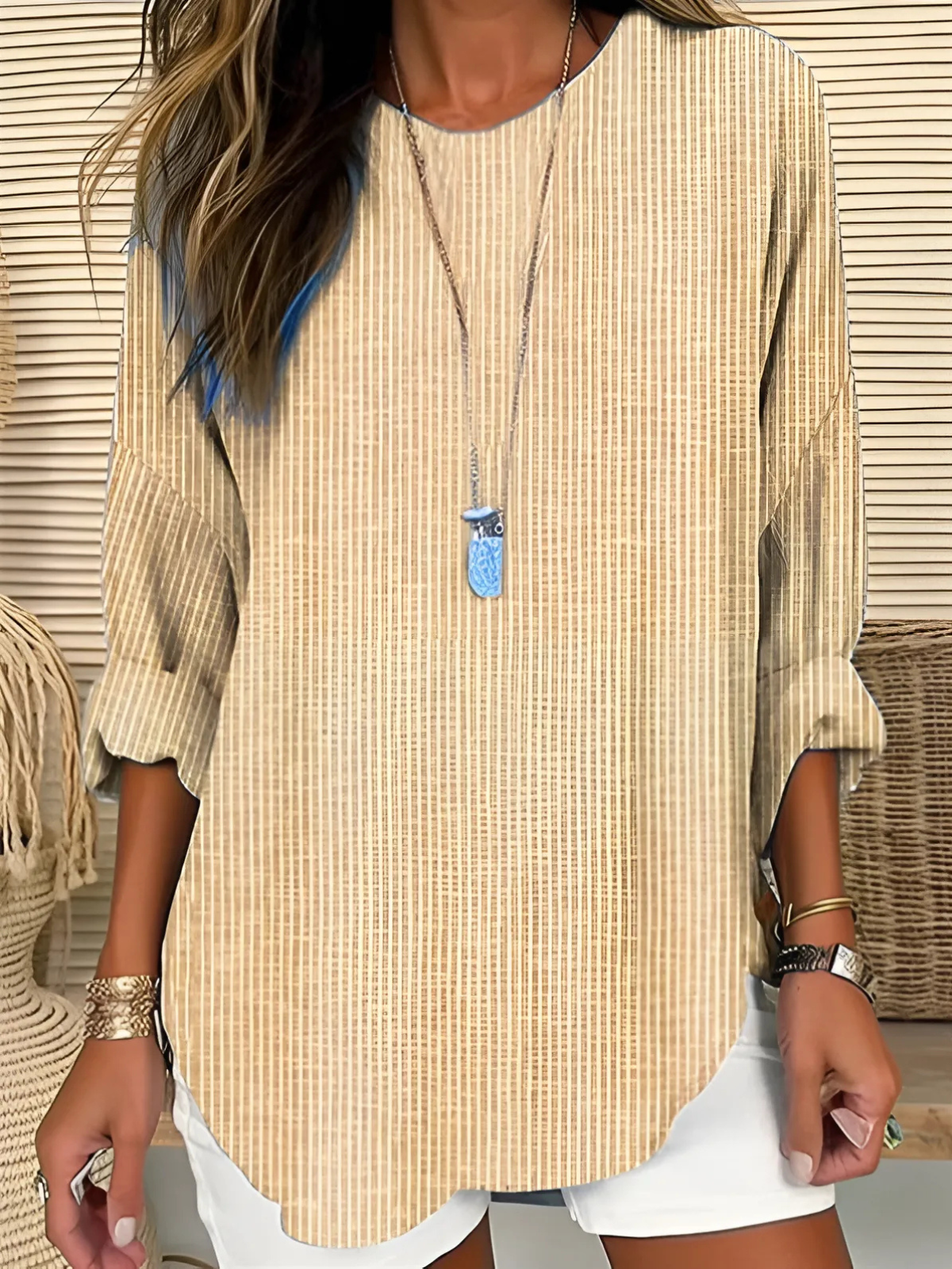 Manon | Striped Draped Blouse
